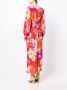 Camilla Midi-jurk met bloemenprint Rood - Thumbnail 4
