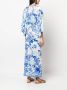 Camilla Midi-jurk met gesmockte taille Blauw - Thumbnail 4