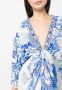 Camilla Midi-jurk met gesmockte taille Blauw - Thumbnail 5