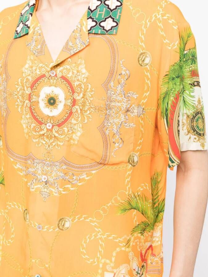 Camilla Overhemd met grafische print Oranje