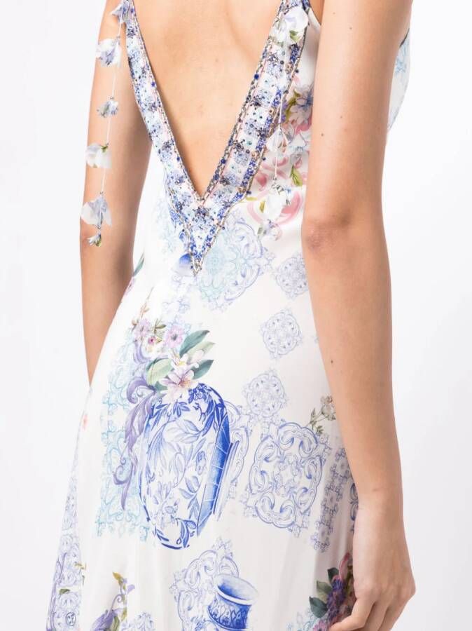 Camilla Maxi-jurk met print Wit