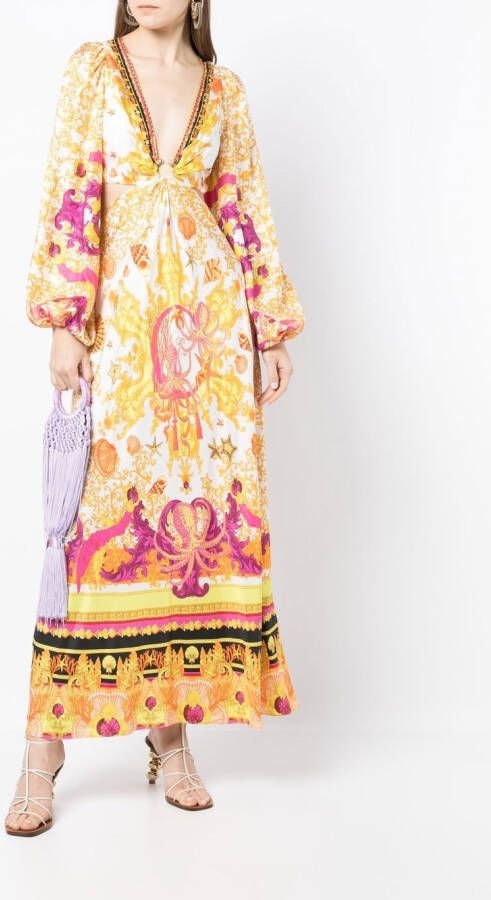 Camilla Maxi-jurk met ringdetail Wit