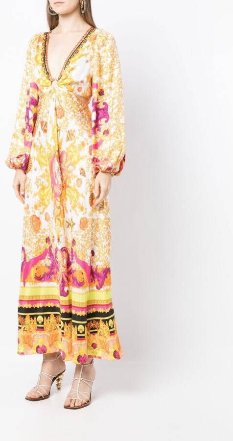 Camilla Maxi-jurk met ringdetail Wit