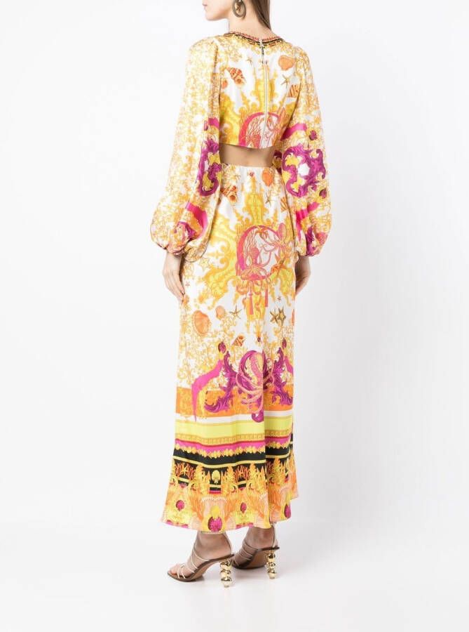 Camilla Maxi-jurk met ringdetail Wit