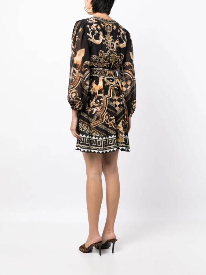 Camilla Mini-jurk met print Zwart