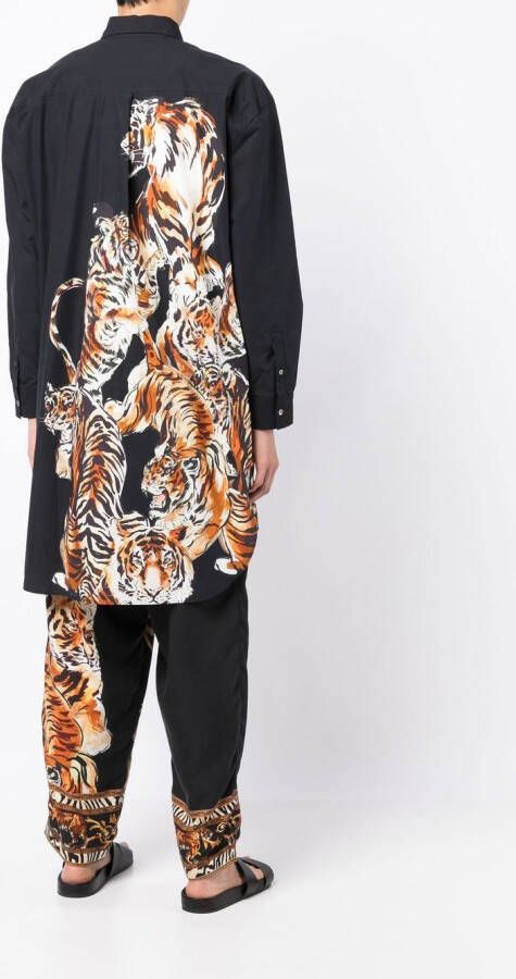 Camilla Overhemd met tijgerprint Zwart