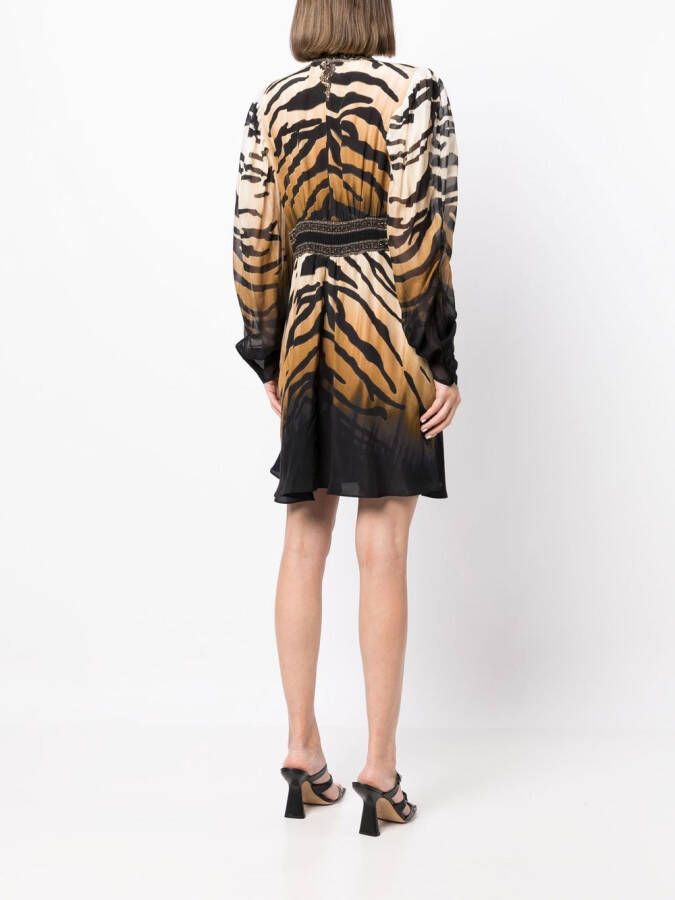 Camilla Mini-jurk met tijgerprint Zwart
