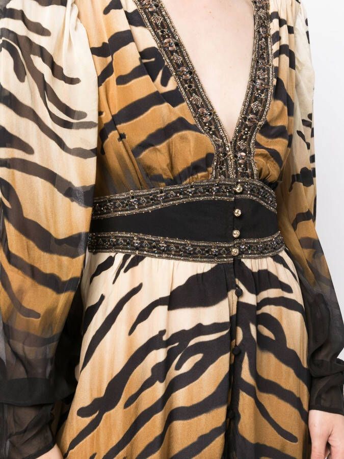Camilla Mini-jurk met tijgerprint Zwart