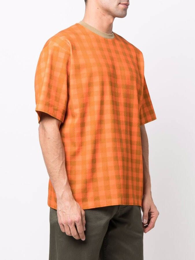 Camper Geruit T-shirt Oranje