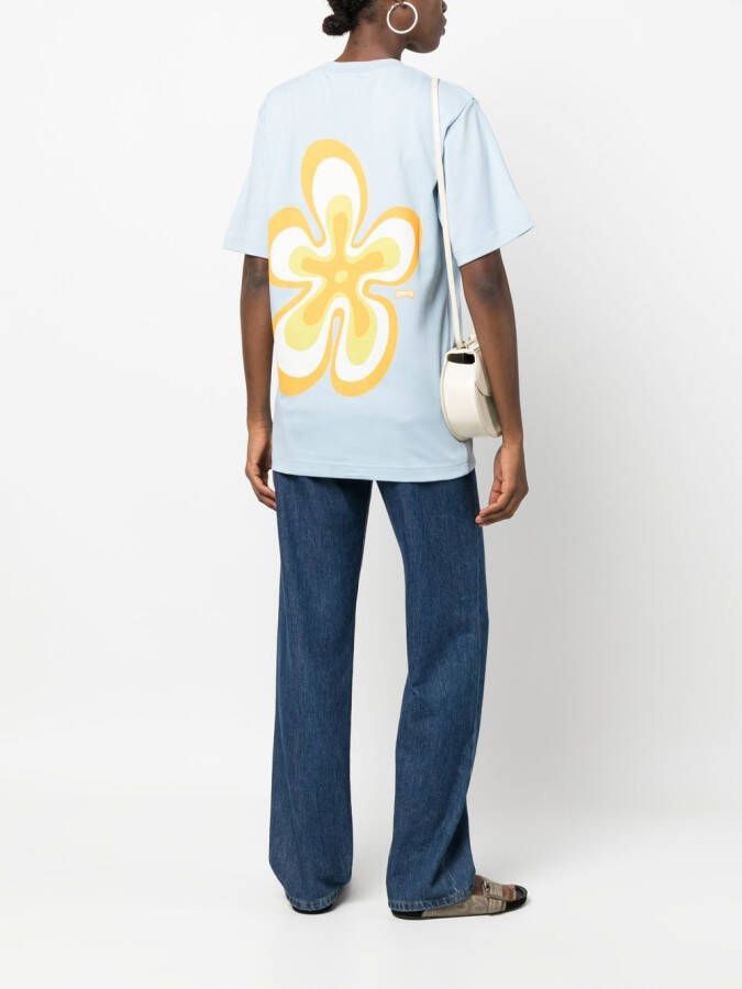 Camper T-shirt met bloemenprint Blauw