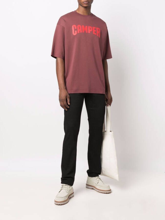 Camper T-shirt met logoprint Bruin