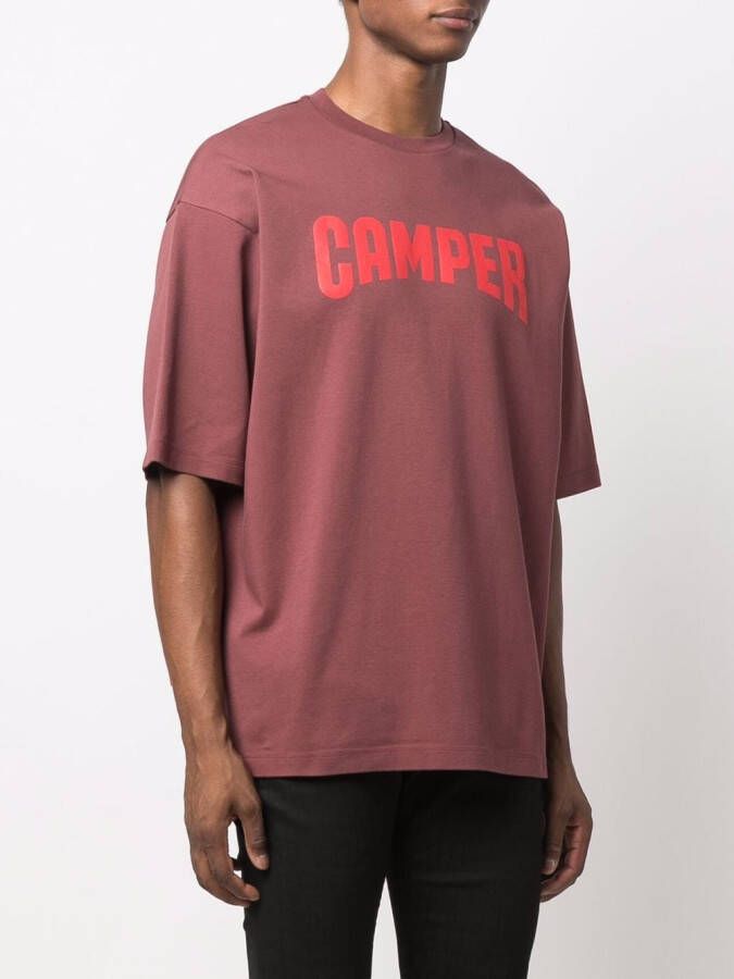 Camper T-shirt met logoprint Bruin