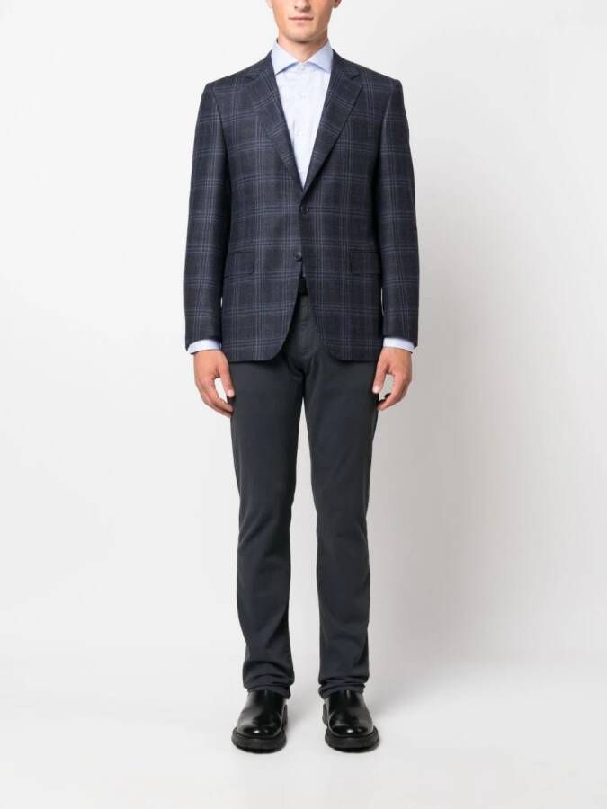 Canali Blazer met enkele rij knopen Blauw