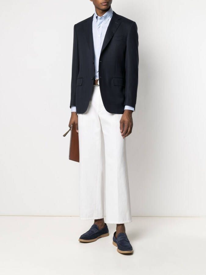 Canali Blazer met enkele rij knopen Blauw