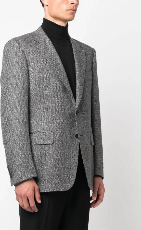 Canali Blazer met enkele rij knopen Grijs