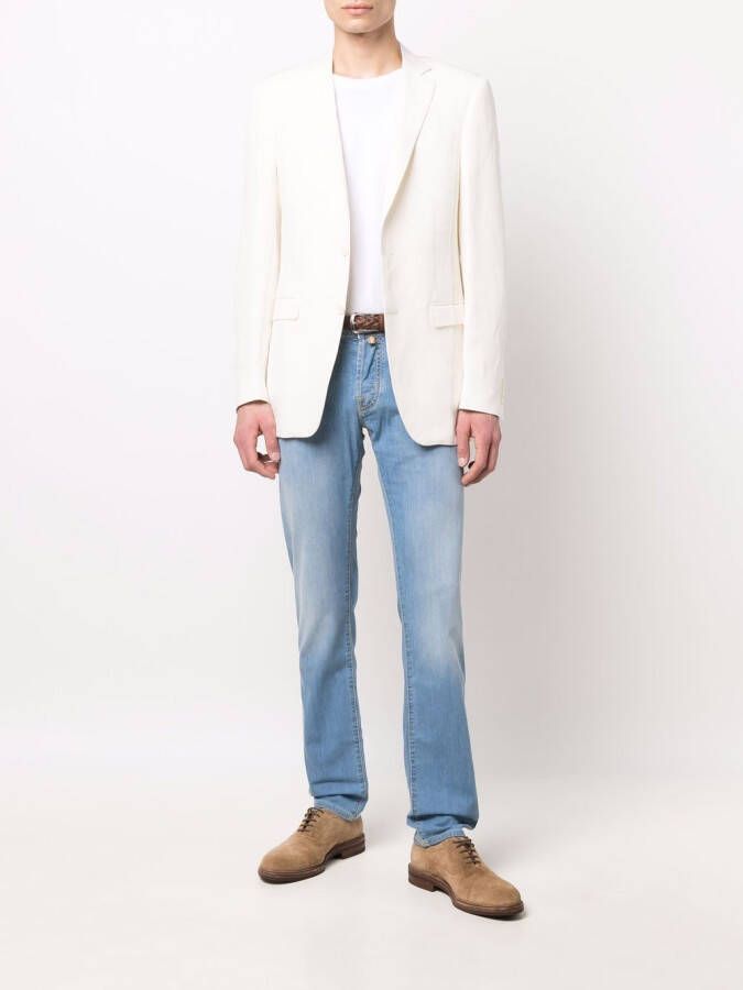 Canali Blazer met enkele rij knopen Wit
