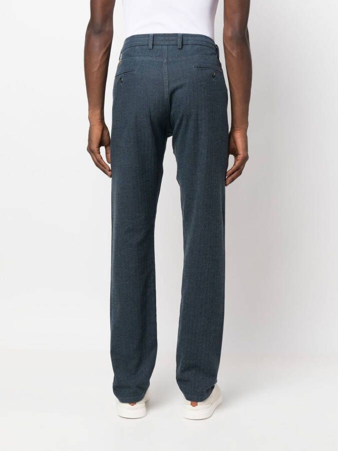 Canali Broek met trekkoordtaille Blauw