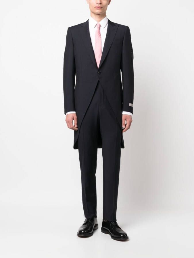 Canali Colbert met enkele rij knopen Blauw