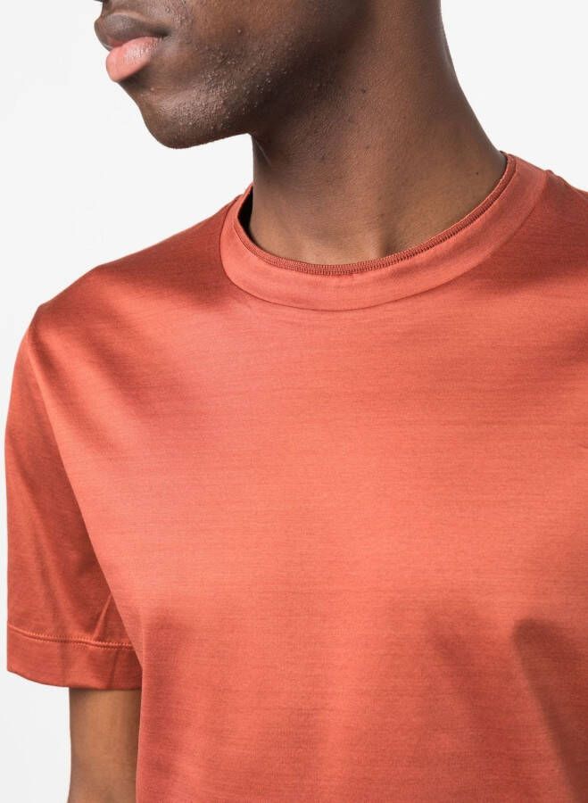 Canali T-shirt met ronde hals Oranje
