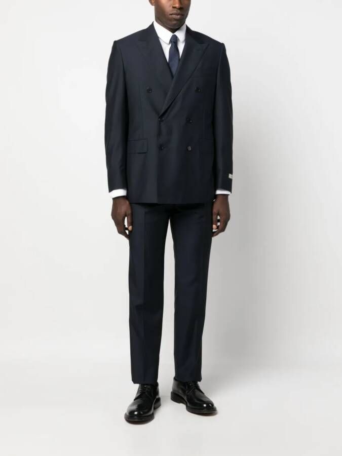 Canali Pak met dubbele rij knopen Blauw