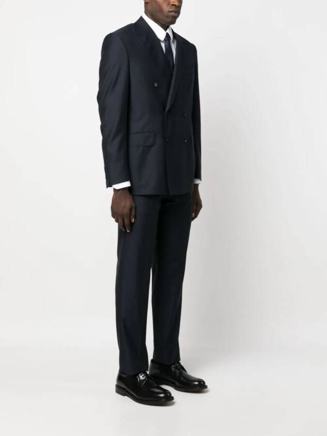 Canali Pak met dubbele rij knopen Blauw