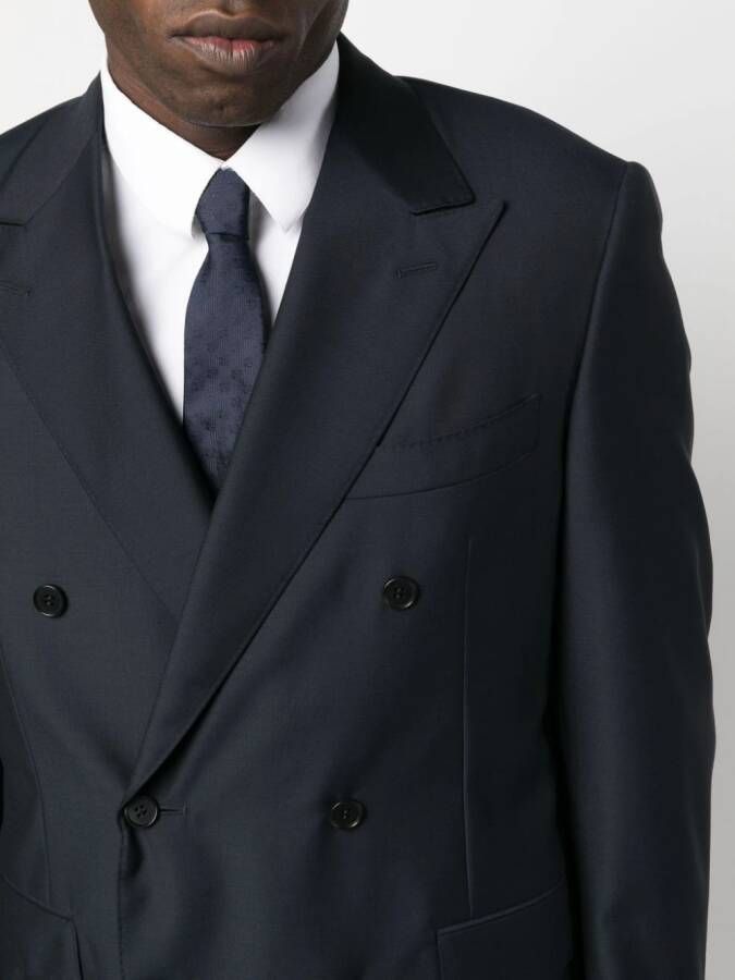 Canali Pak met dubbele rij knopen Blauw
