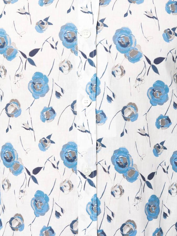Canali Overhemd met bloemenprint Wit