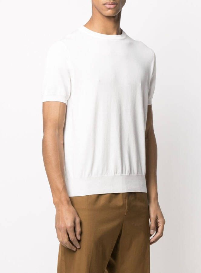 Canali Gebreid T-shirt Wit