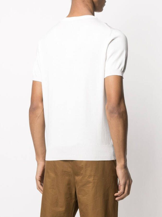Canali Gebreid T-shirt Wit
