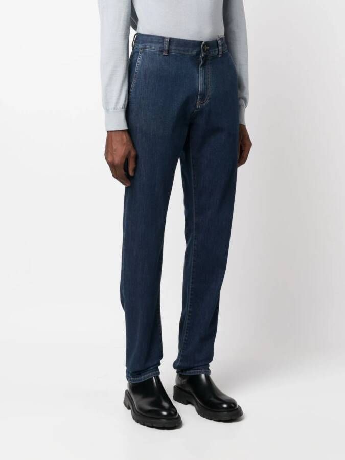 Canali Jeans met logopatch Blauw