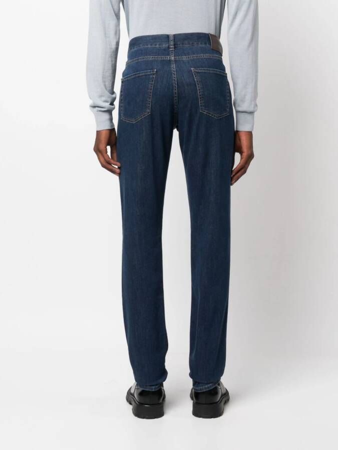 Canali Jeans met logopatch Blauw
