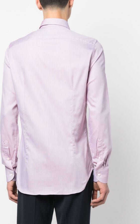 Canali Overhemd met knopen Roze