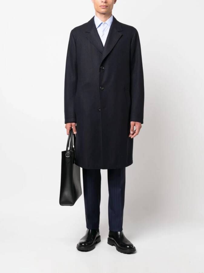 Canali Mantel met enkele rij knopen Blauw