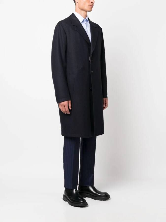 Canali Mantel met enkele rij knopen Blauw