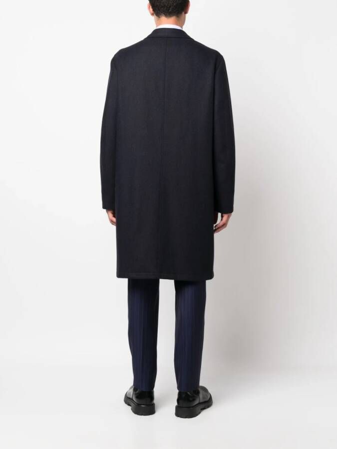Canali Mantel met enkele rij knopen Blauw