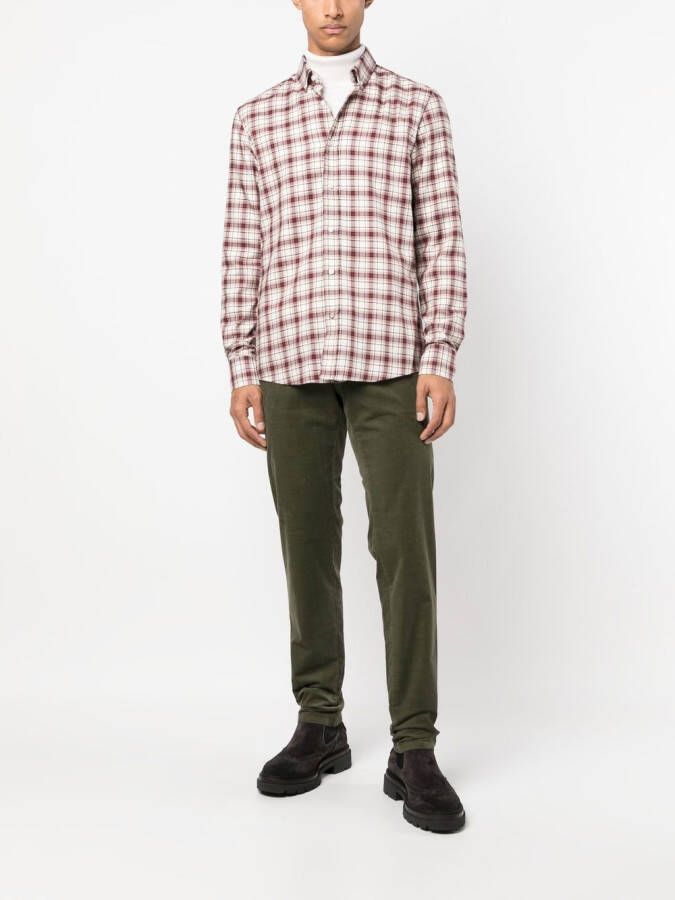 Canali Slim-fit chino Groen