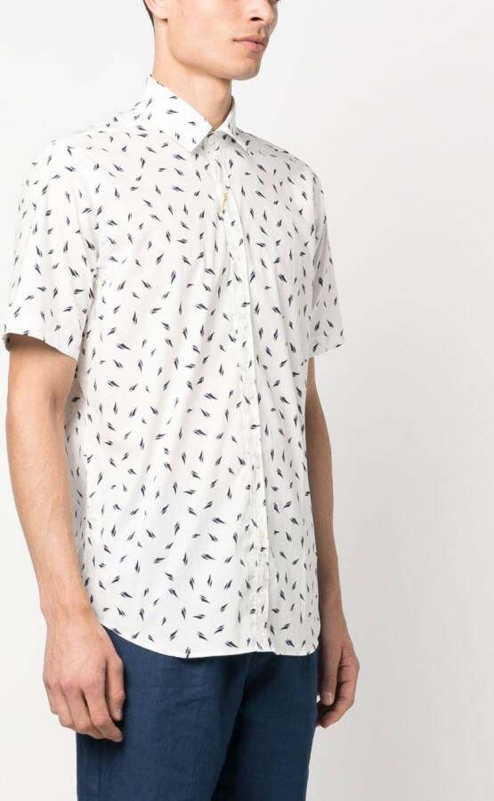 Canali Overhemd met print Wit