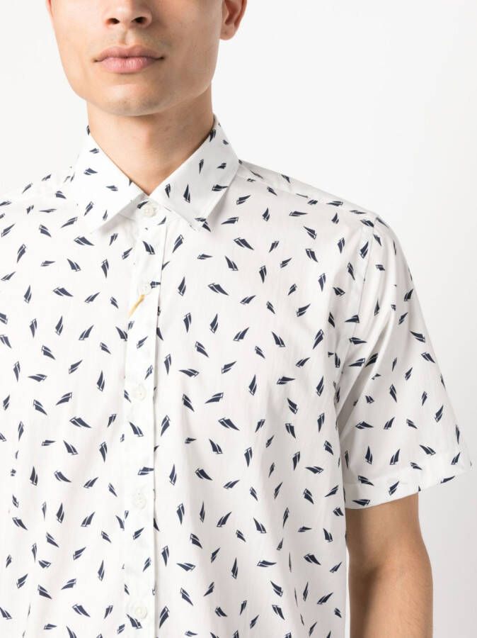 Canali Overhemd met print Wit