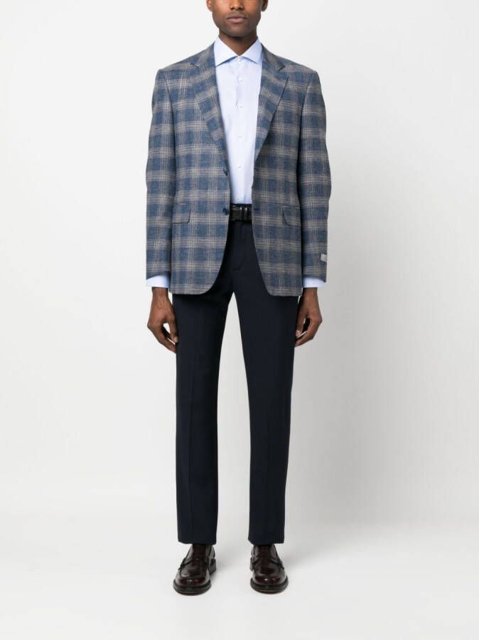 Canali Blazer met enkele rij knopen Blauw