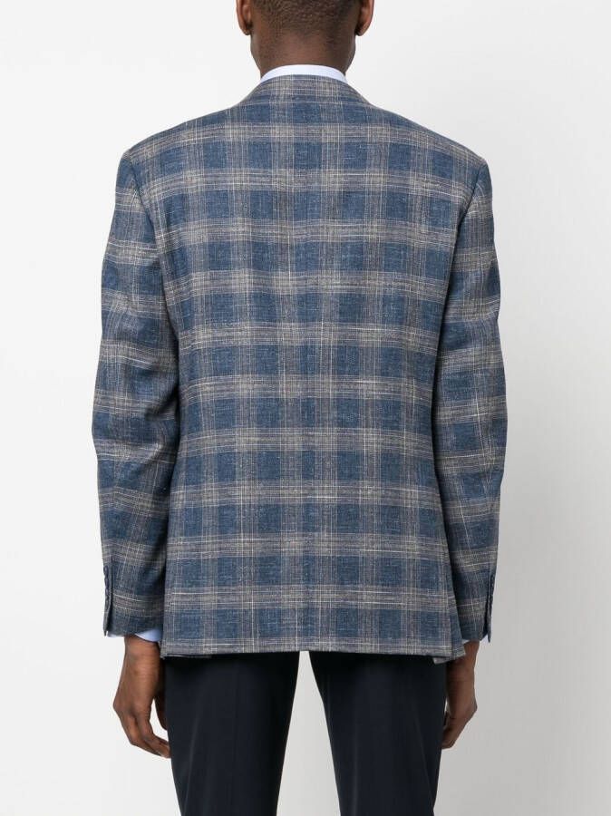 Canali Blazer met enkele rij knopen Blauw