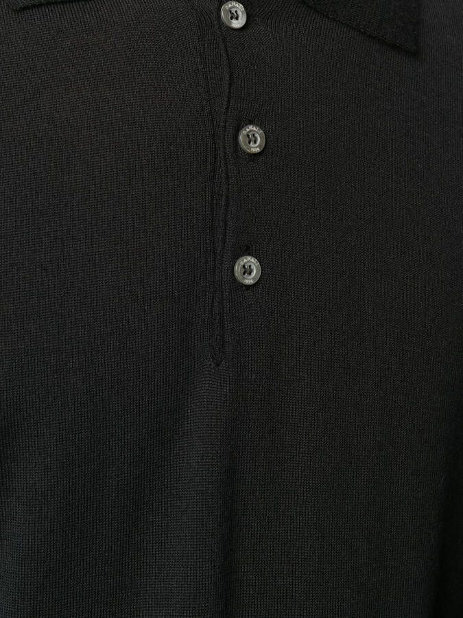 Canali Poloshirt van merinowol Zwart