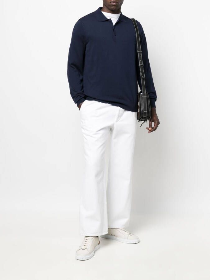 Canali Polotrui met lange mouwen Blauw
