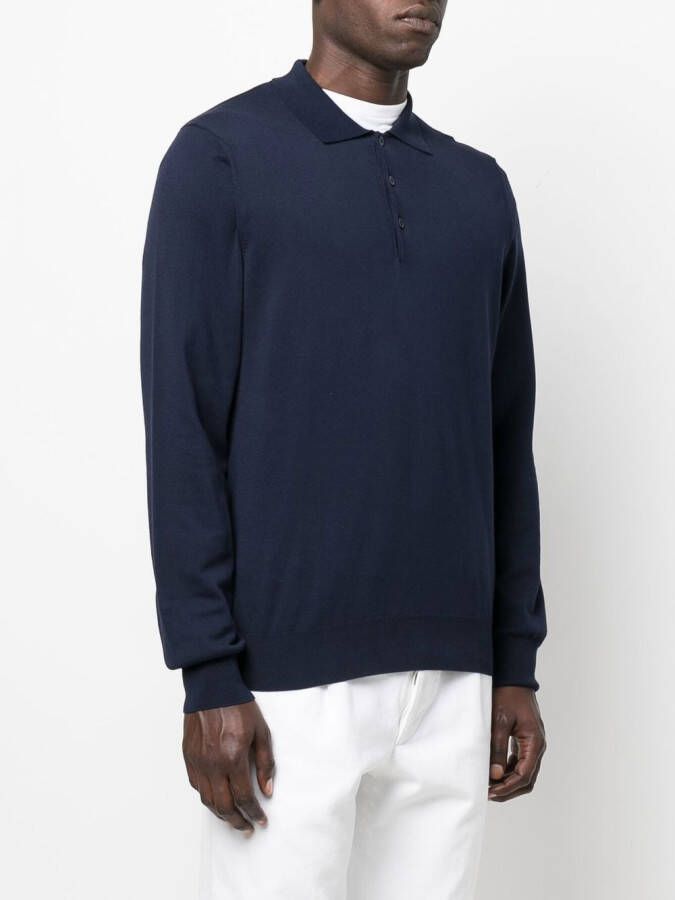 Canali Polotrui met lange mouwen Blauw