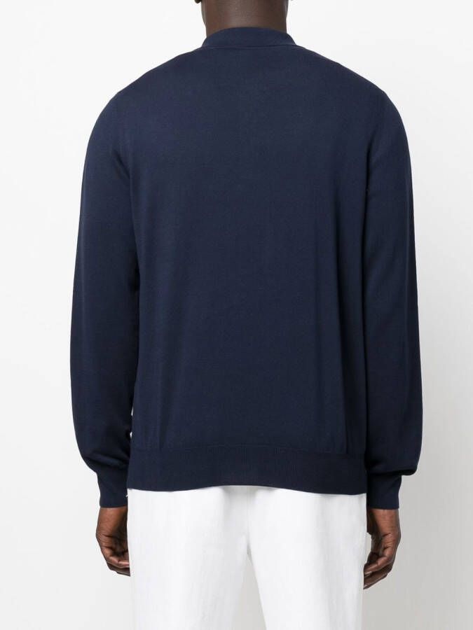 Canali Polotrui met lange mouwen Blauw
