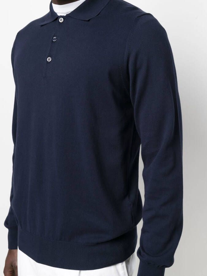Canali Polotrui met lange mouwen Blauw