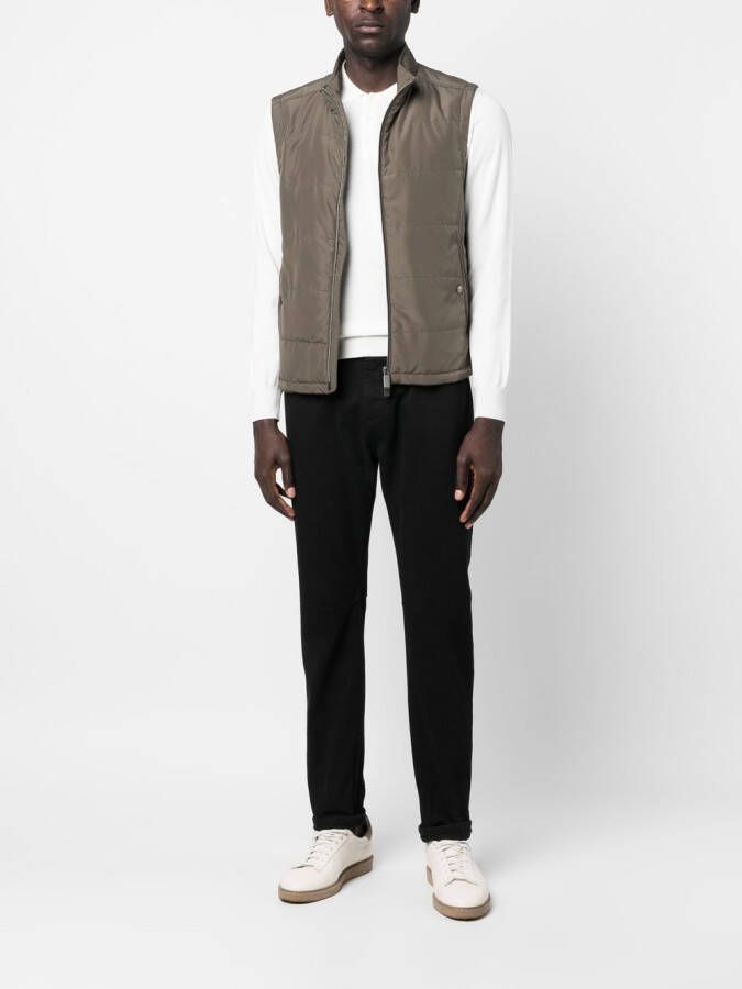 Canali Polotrui met lange mouwen Wit