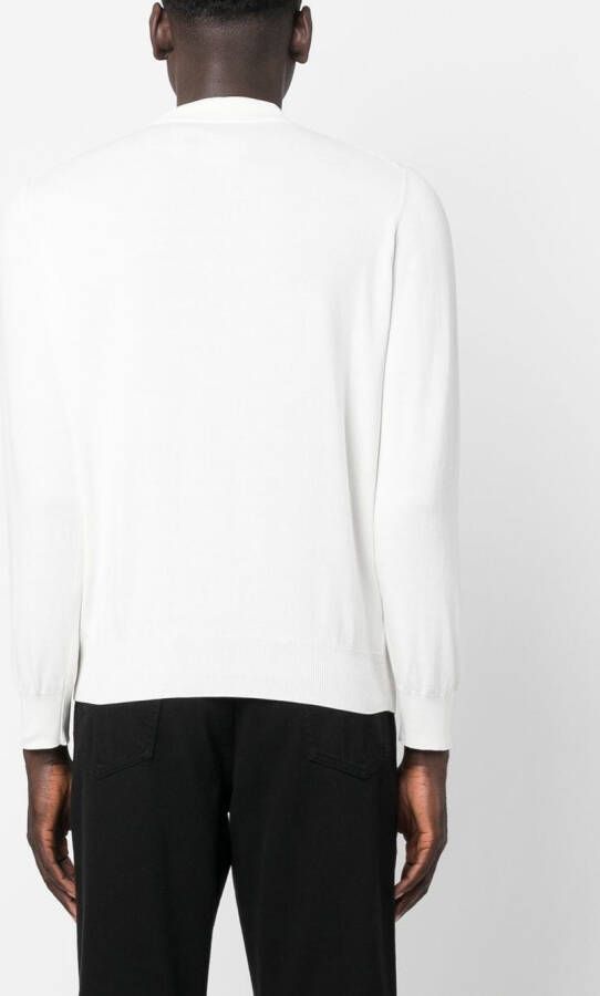 Canali Polotrui met lange mouwen Wit