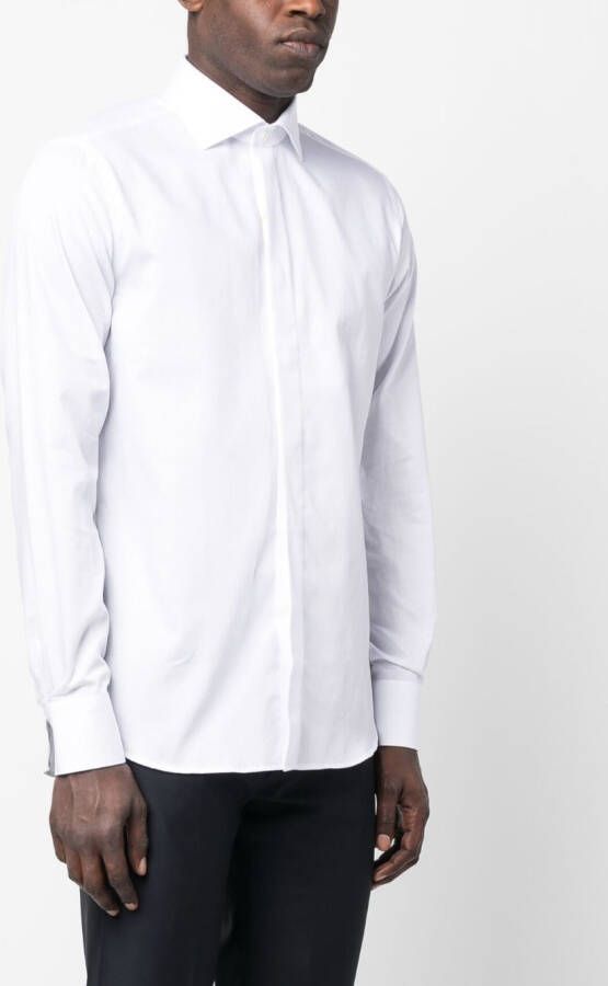 Canali Shirtjack met verborgen sluiting Wit