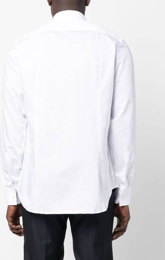 Canali Shirtjack met verborgen sluiting Wit