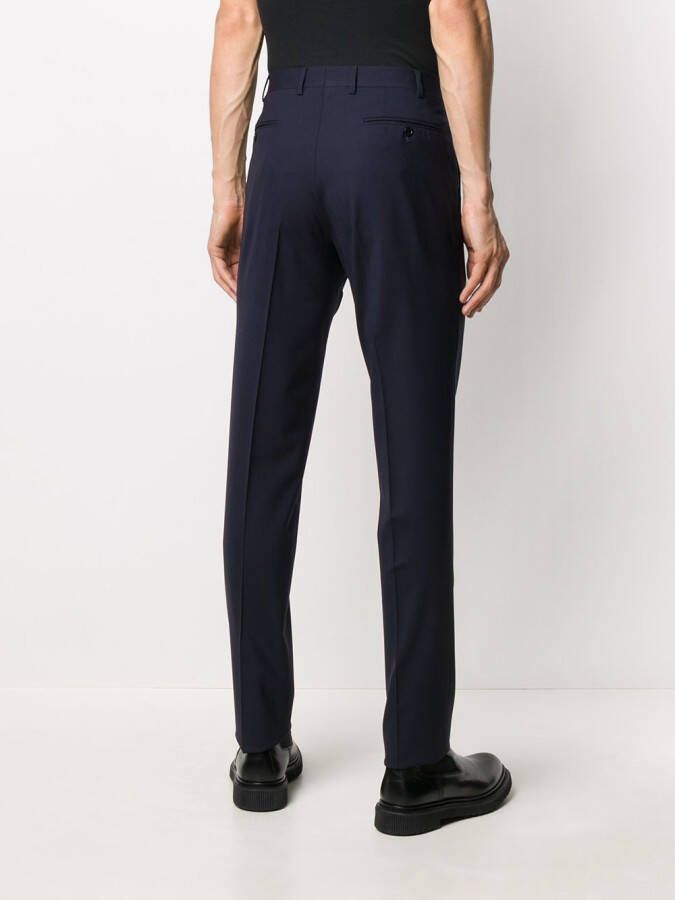 Canali Slim-fit pantalon Blauw
